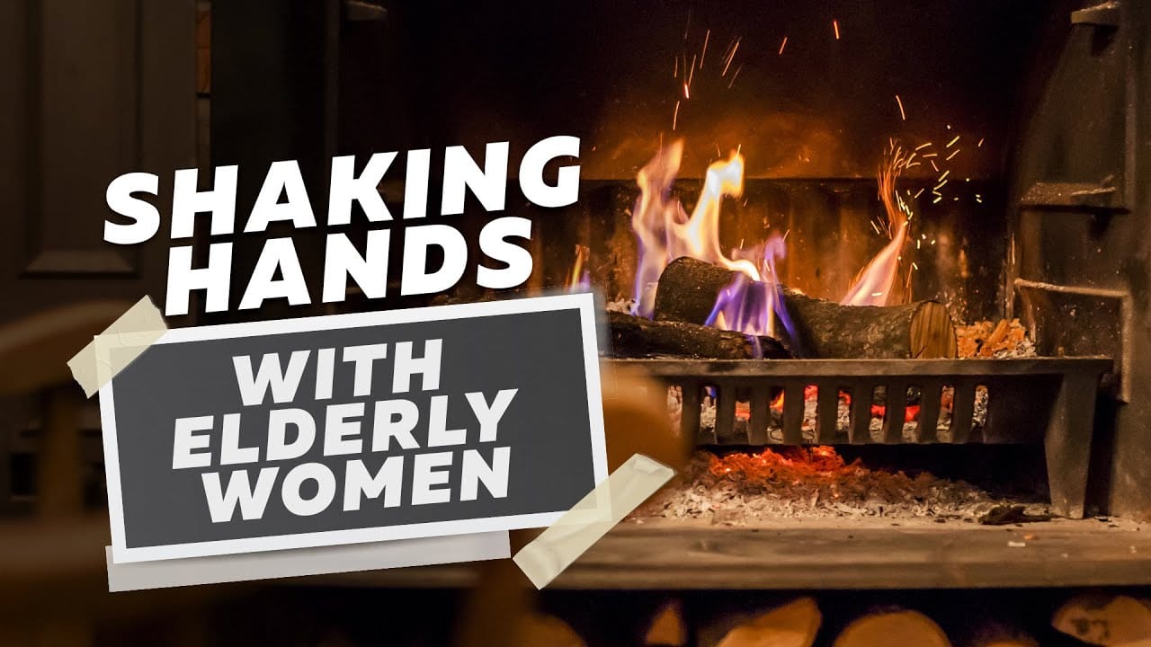 Is it permissible for a Muslim man to shake hands with an elderly woman?